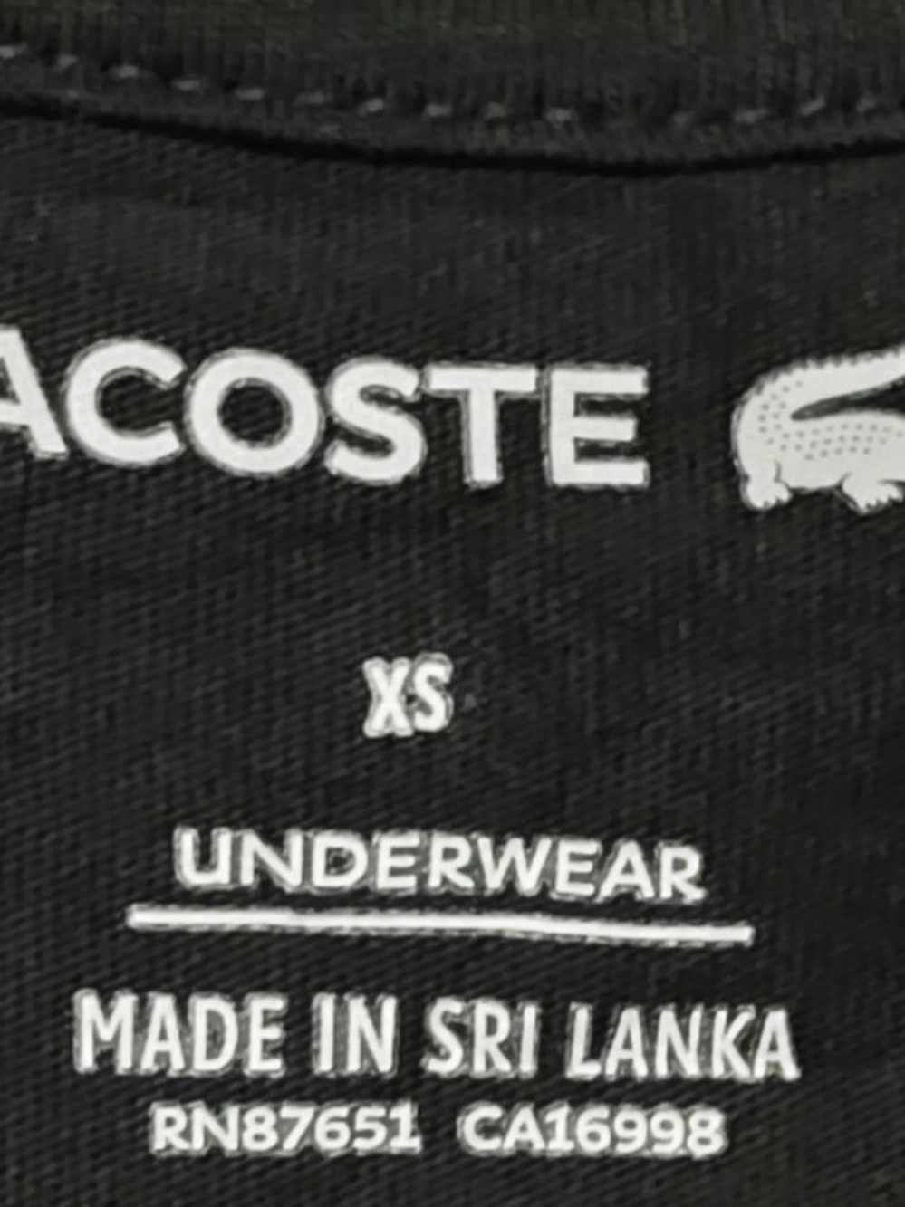 Lacoste Black Crew Neck Top
